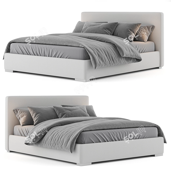 Elegant CAMILLE Bed Design 3D model image 1