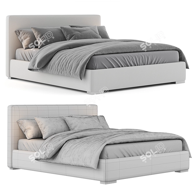 Elegant CAMILLE Bed Design 3D model image 2