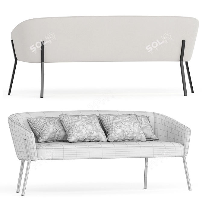 Contemporary BROSS WAM Sofa 3D model image 2