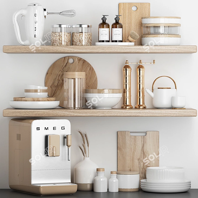 3D Kitchen Accessories Set 3D model image 1