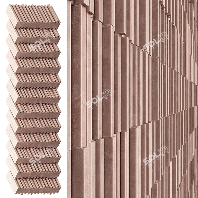 Ultra-Thin Panel Rail Texture 3D model image 1