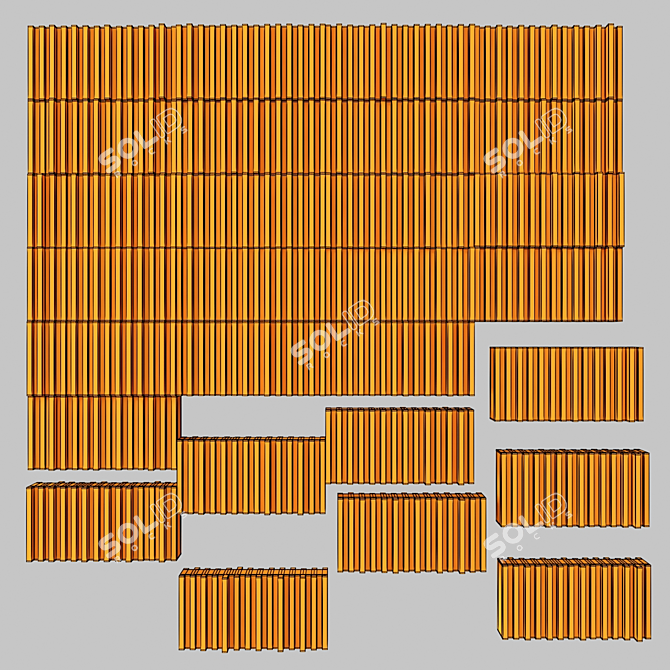 Ultra-Thin Panel Rail Texture 3D model image 7