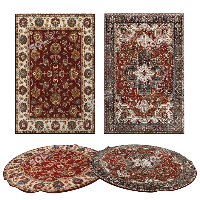 Variety Rug Collection Set 3D model image 1