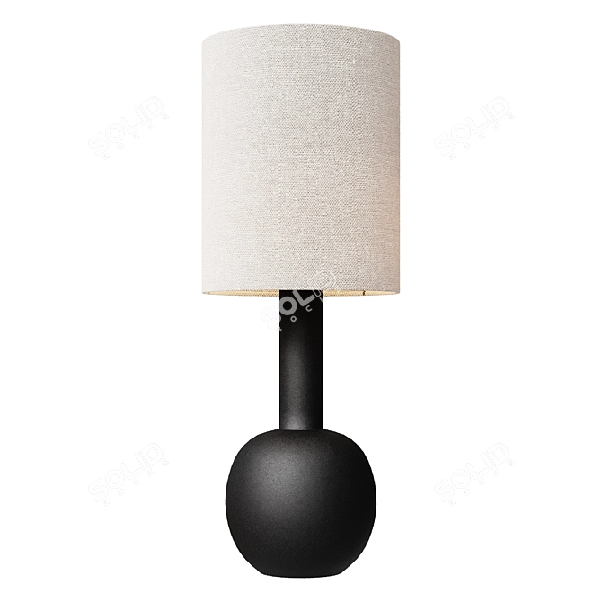 Sleek Black Ecru Table Lamp 3D model image 1