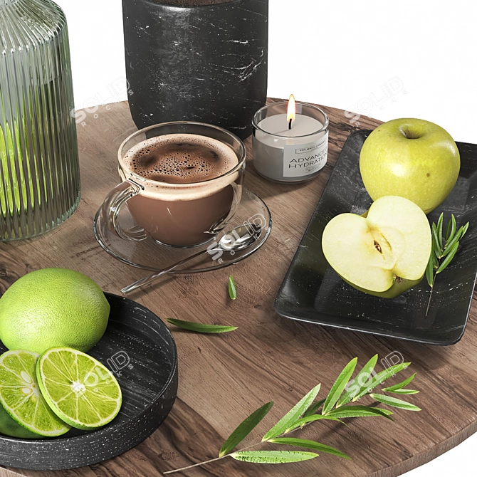 Modern Fruit Decor Set 3D model image 2