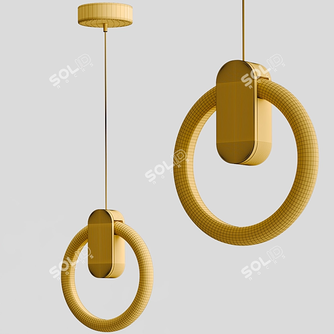 Elegant Metallic Pendant Lamp "GINA 3D model image 3