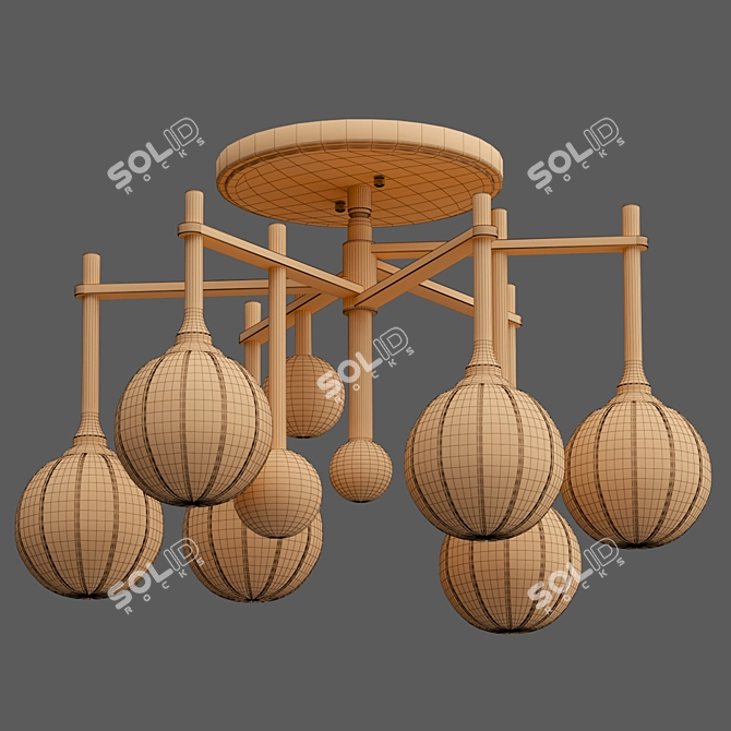 Elegant Majorette Ceiling Light Flush 3D model image 3