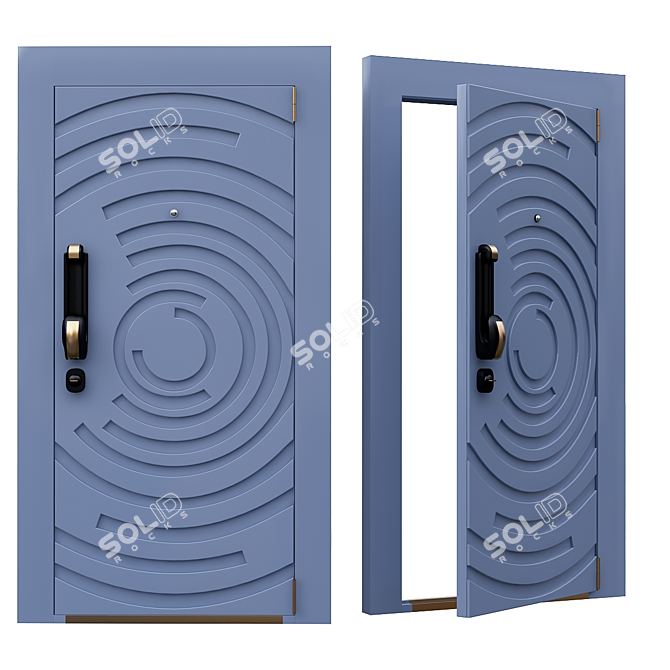 Modern Biometryk Entry Door 3D model image 1