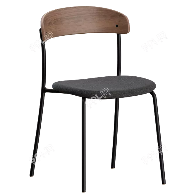 Modern Dining Set with 4 Chairs 3D model image 6