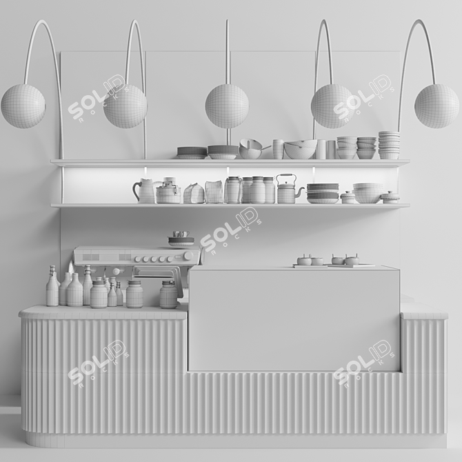 Modern Coffee Shop Design Models 3D model image 2