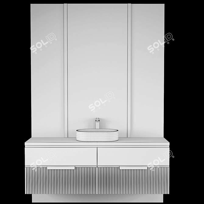 Modern Disassemblable Bathroom Set 3D model image 5