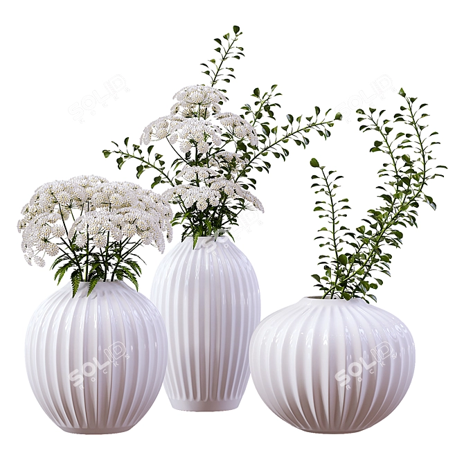 Modern Ceramic Indoor Plants Set 3D model image 8