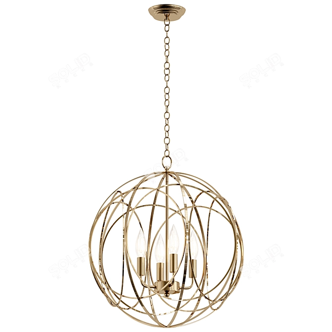  Modern Orb Chain Chandelier 3D model image 1