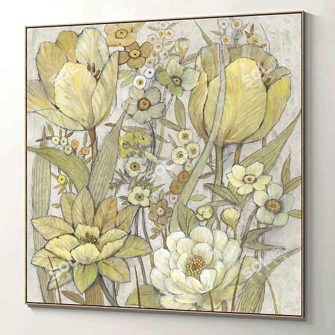 Abstract Plaster Square Photo Frames 3D model image 5