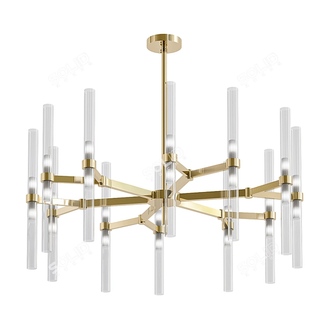 Elegant Clear Glass Chandelier Model 3D model image 1