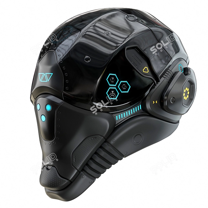 Futuristic Helmet Model Kit 3D model image 1