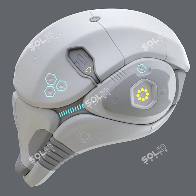 Futuristic Helmet Model Kit 3D model image 8