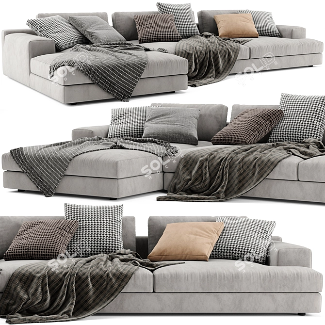 Modern Cassina Chaise Longue Sofa 3D model image 1