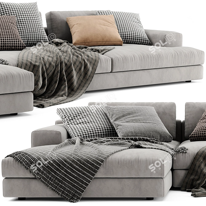 Modern Cassina Chaise Longue Sofa 3D model image 2