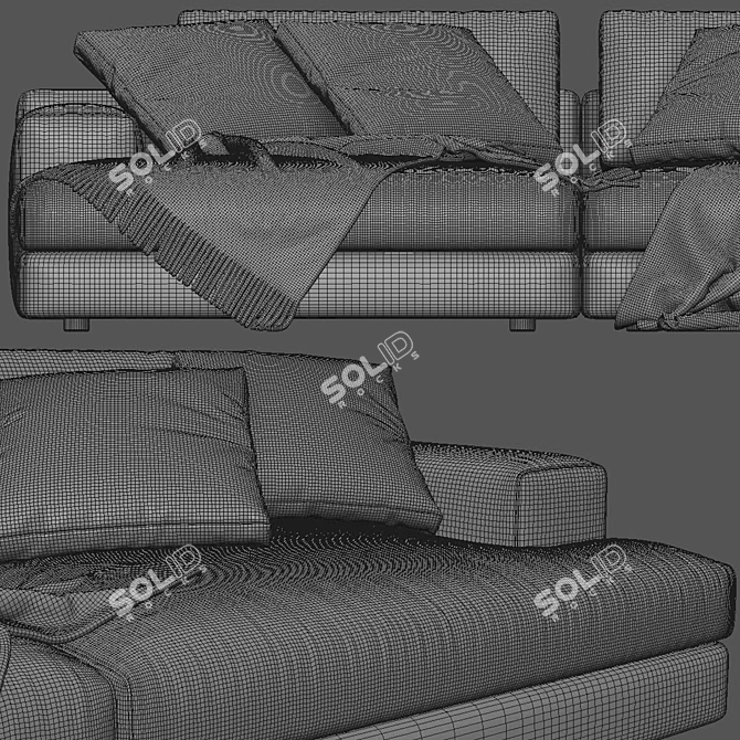Modern Cassina Chaise Longue Sofa 3D model image 5