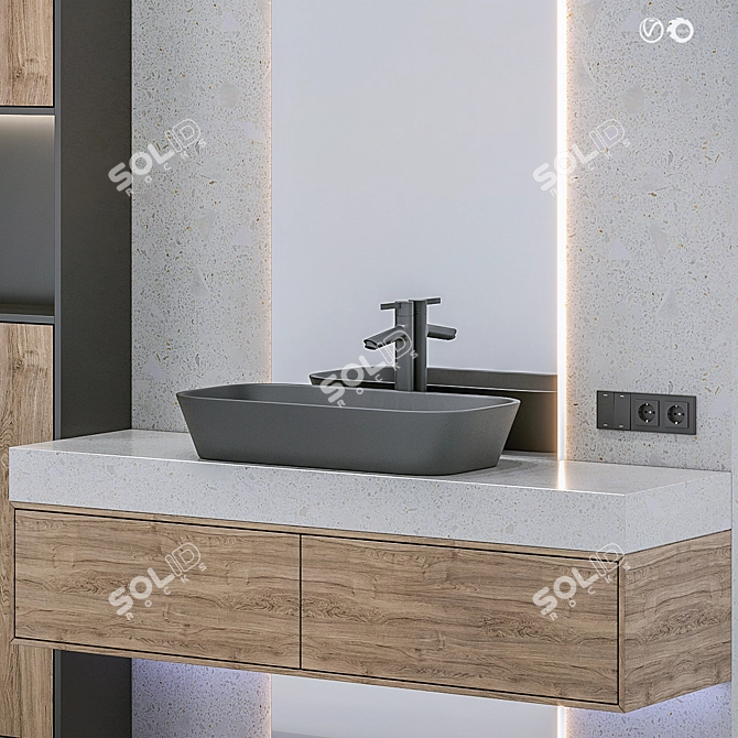 Versatile Bathroom Bath Set Furniture 3D model image 2