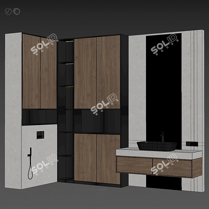 Versatile Bathroom Bath Set Furniture 3D model image 5