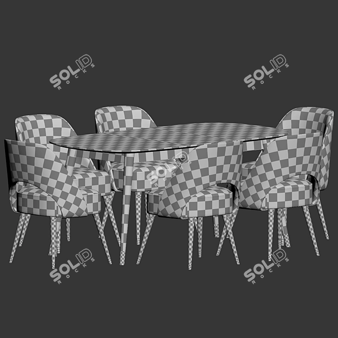 Clover Oak Dining Set 3D model image 3