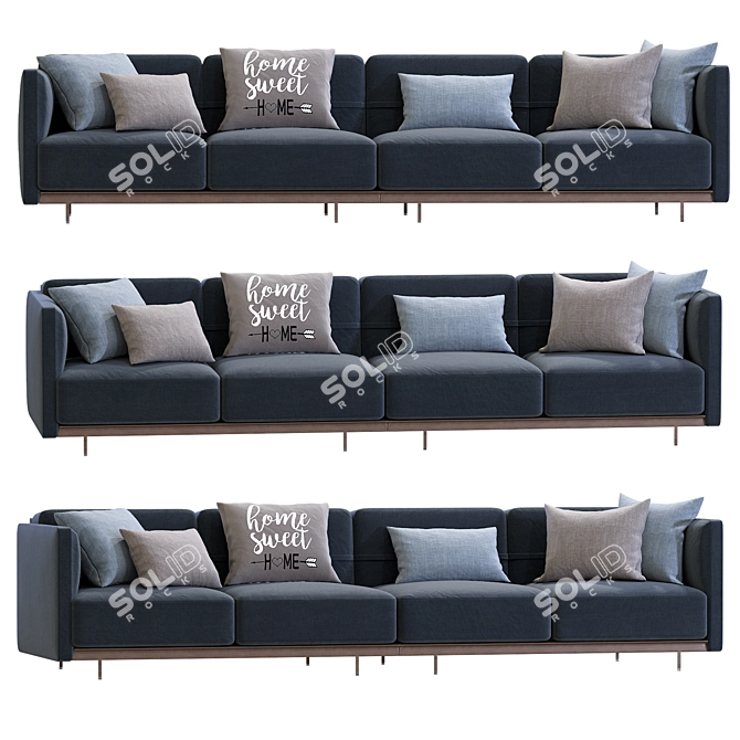 Sleek Modern Arlott High Sofa 3D model image 1