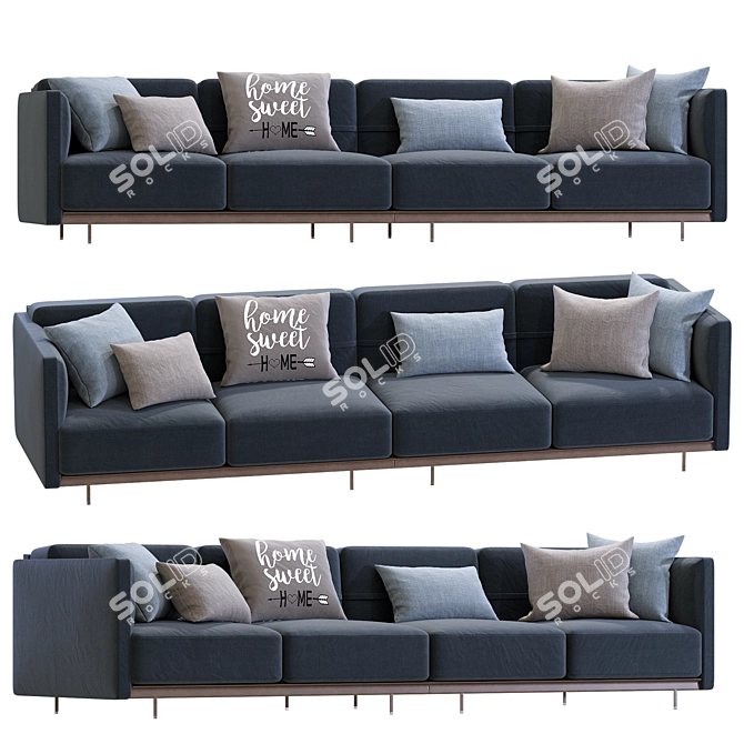 Sleek Modern Arlott High Sofa 3D model image 2