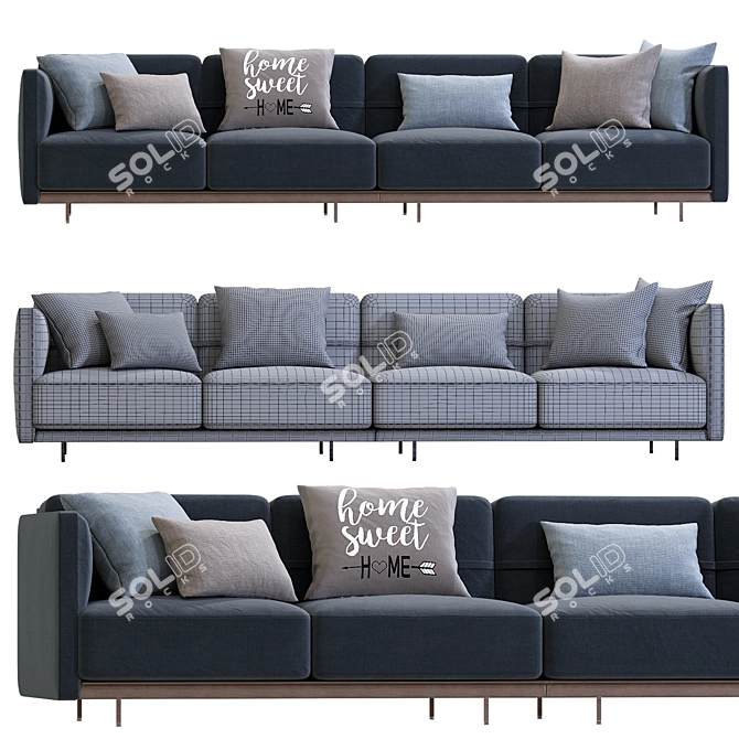 Sleek Modern Arlott High Sofa 3D model image 3