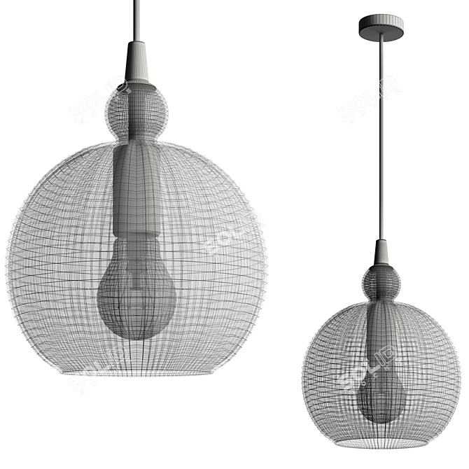 Smoked Glass Pendant Light Fixture 3D model image 4