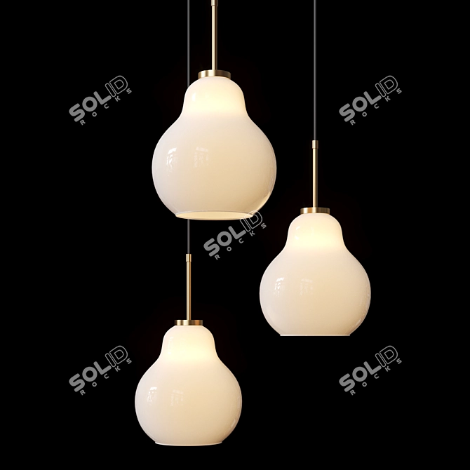 Sleek Selenite & Jocelin Lamps 3D model image 3