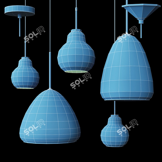 Sleek Selenite & Jocelin Lamps 3D model image 4