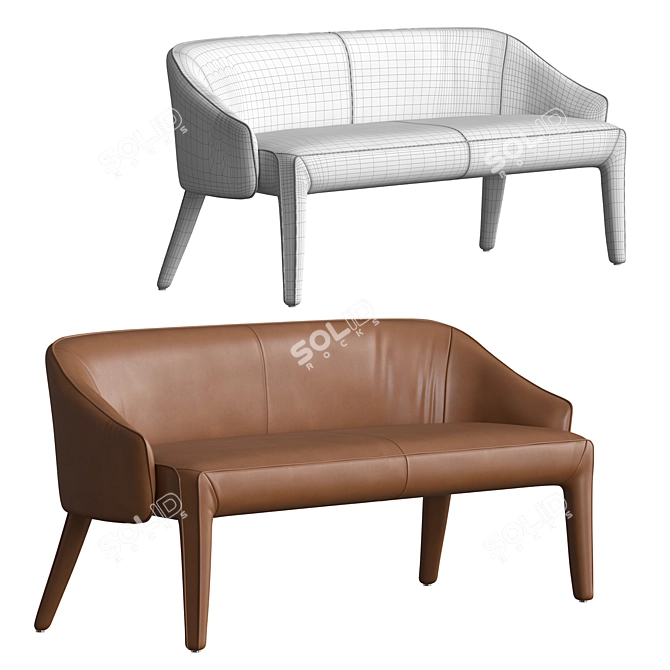 Natuzzi Italia Clio Sofa Bench 3D model image 2