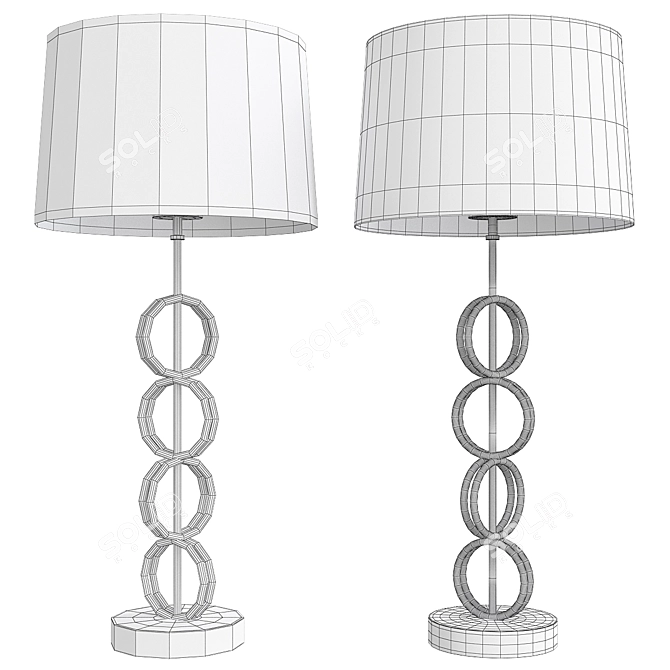 Sleek Polished Nickel Table Lamp 3D model image 2