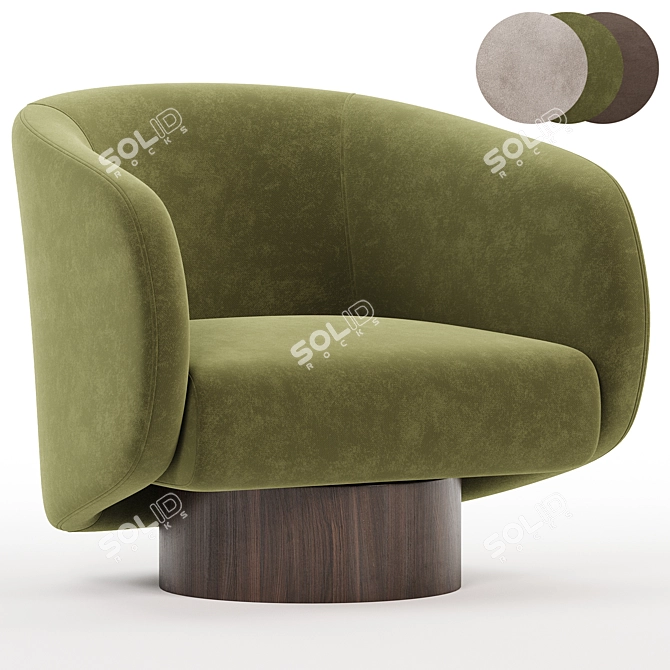  Modern Swivel Armchair Collection 3D model image 2