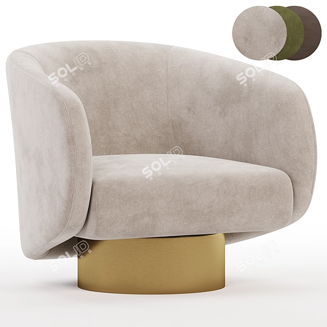  Modern Swivel Armchair Collection 3D model image 3