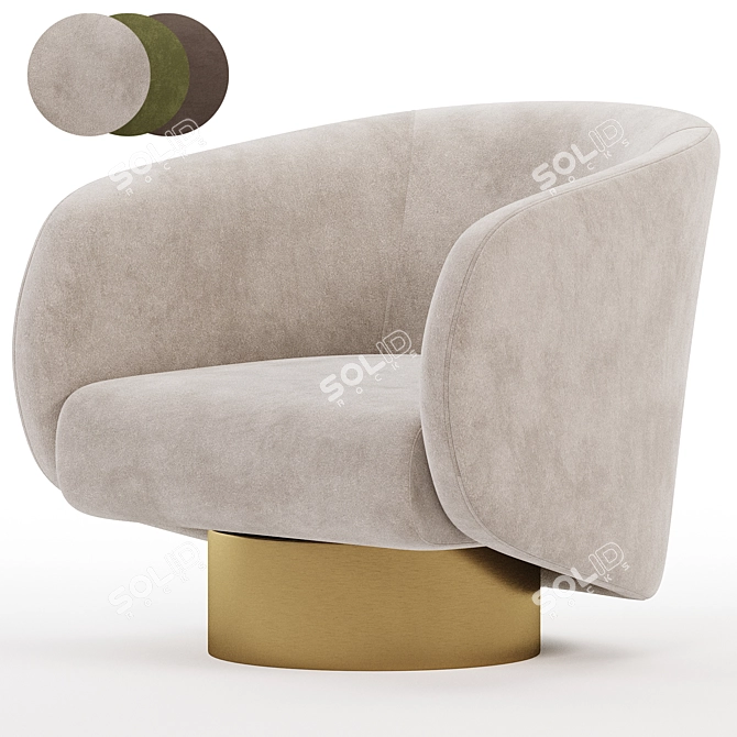  Modern Swivel Armchair Collection 3D model image 4