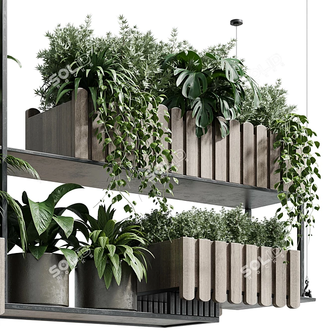 Modern Hanging Box Potted Plants 3D model image 4