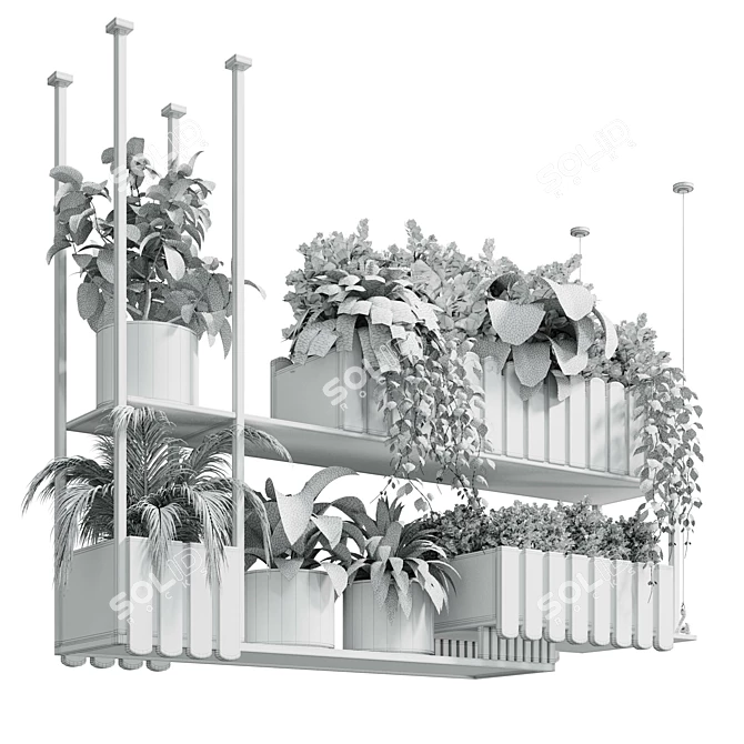 Modern Hanging Box Potted Plants 3D model image 6