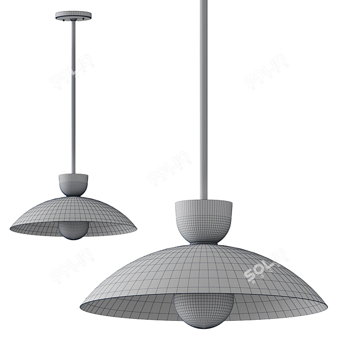 Aged Brass Pendant Light 3D model image 2