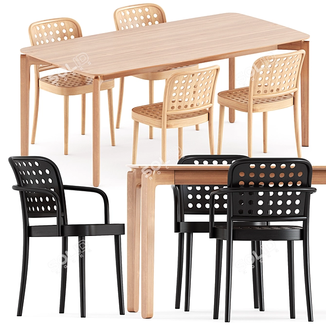 Modern 822 Chair Armchair Set 3D model image 1