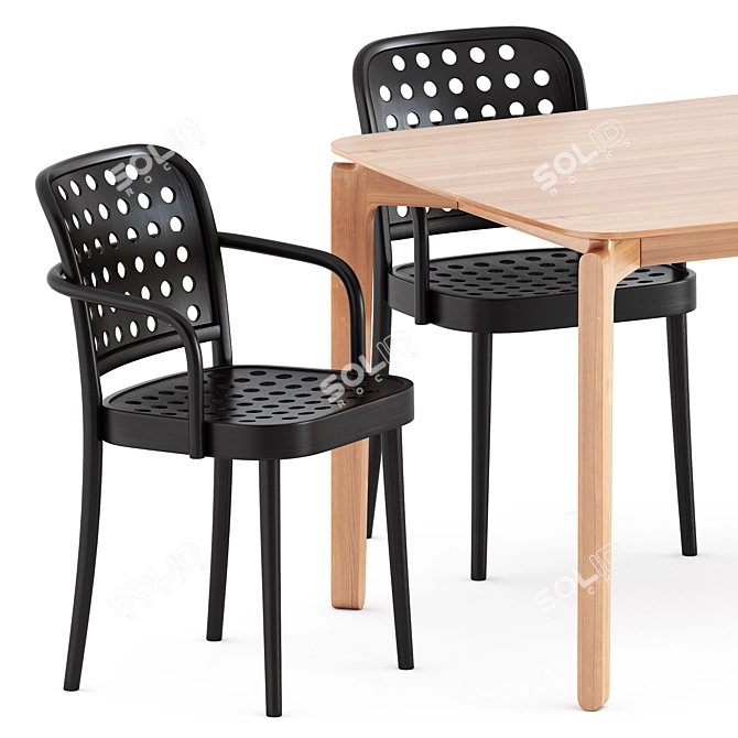 Modern 822 Chair Armchair Set 3D model image 2