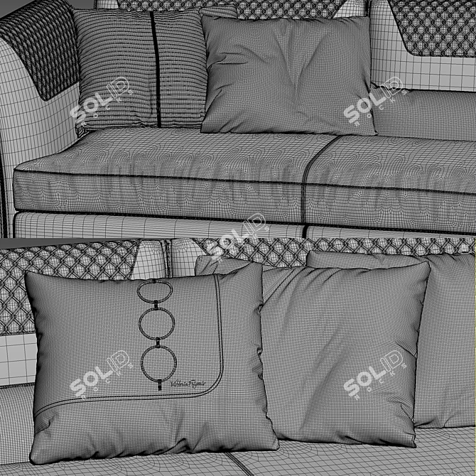 Modern Italian Modular Sofa Clivio 3D model image 7