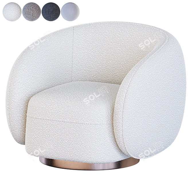 Elegant Swivel Chair Brice Eichholtz 3D model image 8