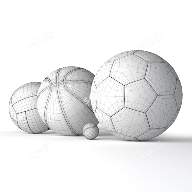 Multi-Sport Ball Set, 5-in-1 3D model image 6