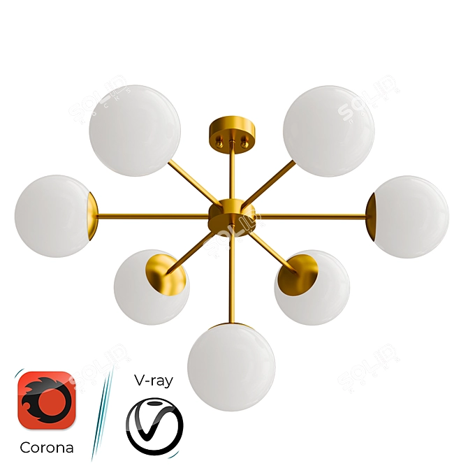 Contemporary Modern Ball 7 Lamp 3D model image 1