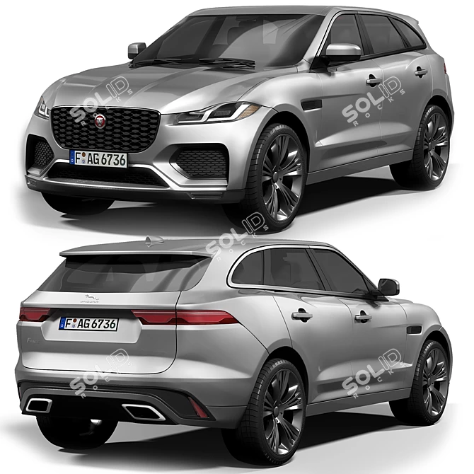 Luxury Jaguar F Pace Model 3D model image 1