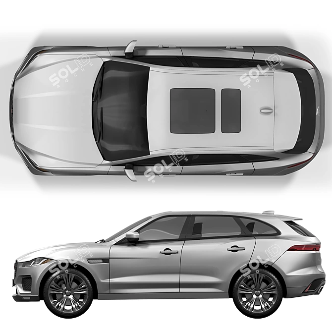 Luxury Jaguar F Pace Model 3D model image 4