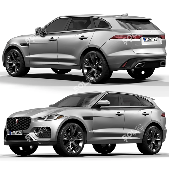 Luxury Jaguar F Pace Model 3D model image 5